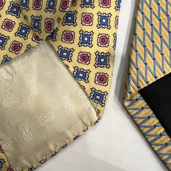 Vintage Lot of 9 Silk & Polyester Browns Yellow Ties Saks Bill Blass More - Picture 5 of 10